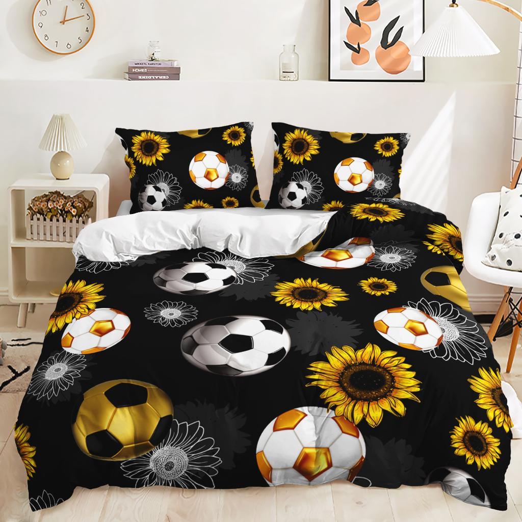 Футбольный 3D-принт с цифровым узором пододеяльник наволочка постельное белье для спальни комплект из трех предметов