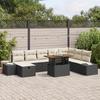 VidaXL 9-Piece Garden Sofa Set with Black Poly Rattan Cushions 3360065