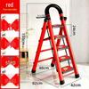 German Red Telescopic Folding A-Frame Ladder, Thickened for Household Use