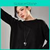 Heart Silver Premium Pendant Necklace Stylish Long Chain Accessory For Fashion Lovers