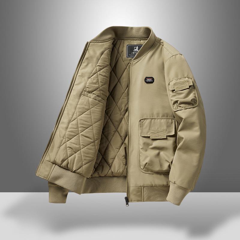 Мужская куртка-пилот МА-1 с хлопковой подкладкой на осень/зиму, летная куртка с бейсбольным воротником
