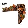 Rustic Cabin Decor Accessories Chipmunk Tree Door Topper, Squirrel Owl Wooden Frame Sign, Funny Whimsical Hole Ornament Animals Corner Ornament,
