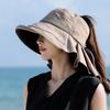 Summer Hat Women Butterfly Printing Big Brim Outdoor Sunscreen Uv Protection Foldable Empty Top Sun Hat Female Travel Beach