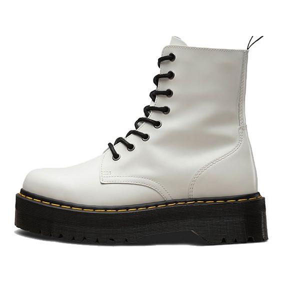Dr. Martens Белые кроссовки унисекс Jadon Smooth Leather Boot на платформе 15265100