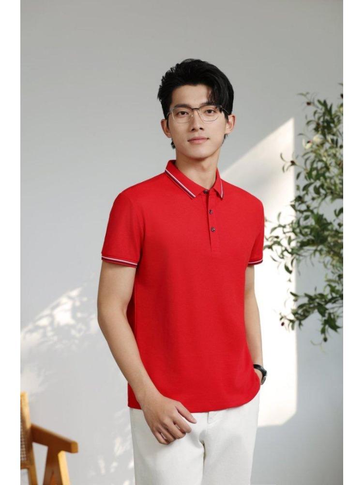 Женская и мужская однотонная футболка летняя с лацканами и короткими рукавами YG-2251/252