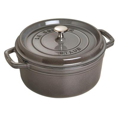 Круглый серый эмалированный горшок Staub Cocotte, литой вручную, совместимый с IH, японский продукт с серийным номером La Cocotte Round "Pico 18 см" [Авторизованный номер]