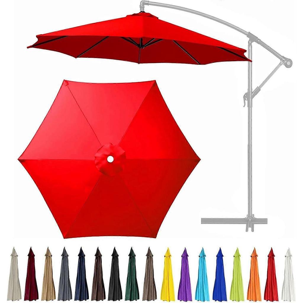 10Ft 6 Ribs Patio Umbrella Replacement Canopy (Canopy only), Canopy Replacement UV Protection Waterproof Outdoor Table Market Yard Umbrella Top