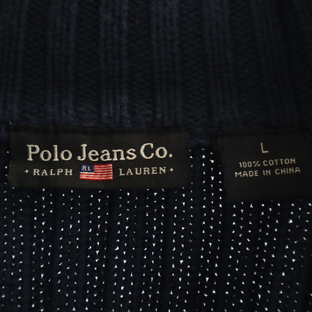 POLO JEANS COMPANY вязаная куртка на молнии L Темно-синий Impact 21 Женская Б/У