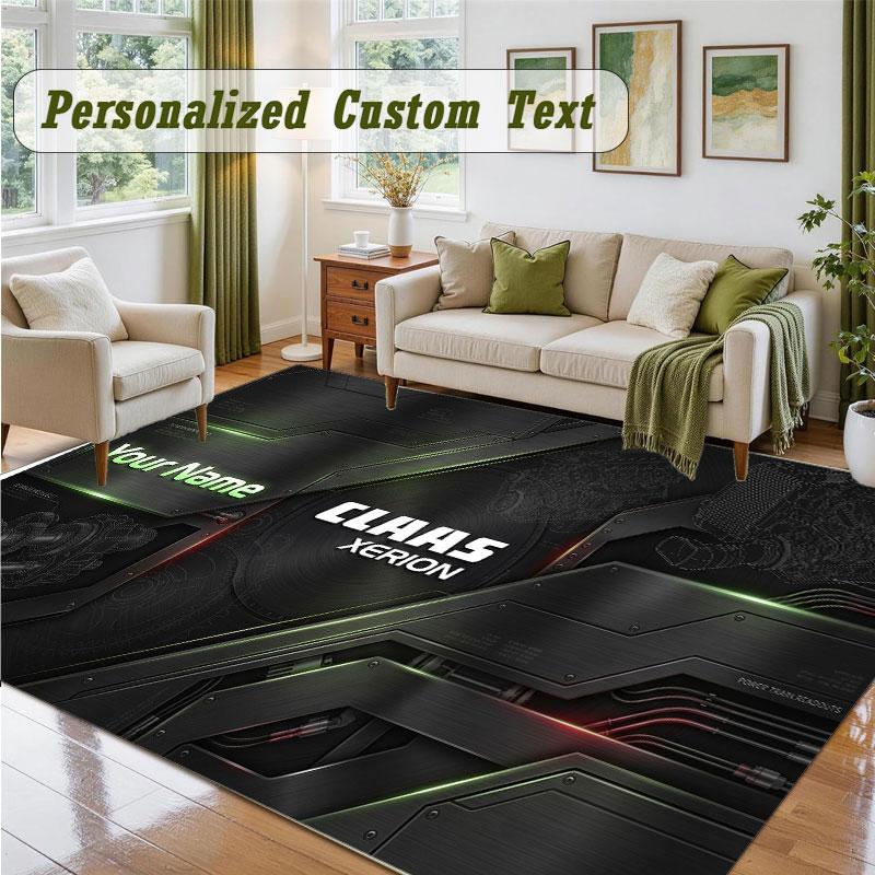 Crystal Velvet Square Rug Custom NameCLAAS Pattern Non Slip Home Floor Decor Rug