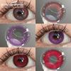 2Pcs Colored Contact Lenses for Eyes Cosplay Red Eye Lens Purple Anime Lenses Halloween Beauty Cosmetic for Eyes Yearly
