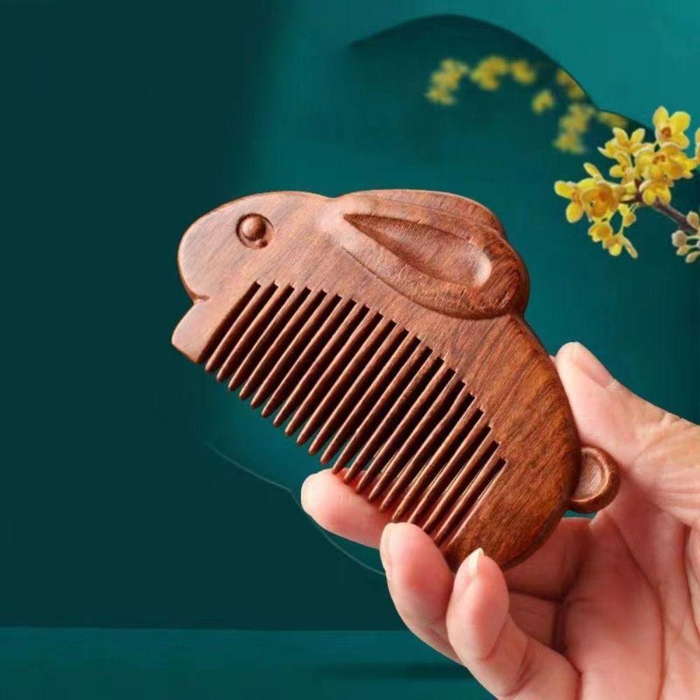 Scalp Sandalwood Comb Rabbit Wooden Comb Fashion Massage Wood Comb Gift