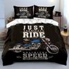 Just Ride Motorcycle Print Bedding Duvet Cover Set Duvet Cover Pillowcases  (1*Duvet Cover 2*Pillowcases, without duvet insert)