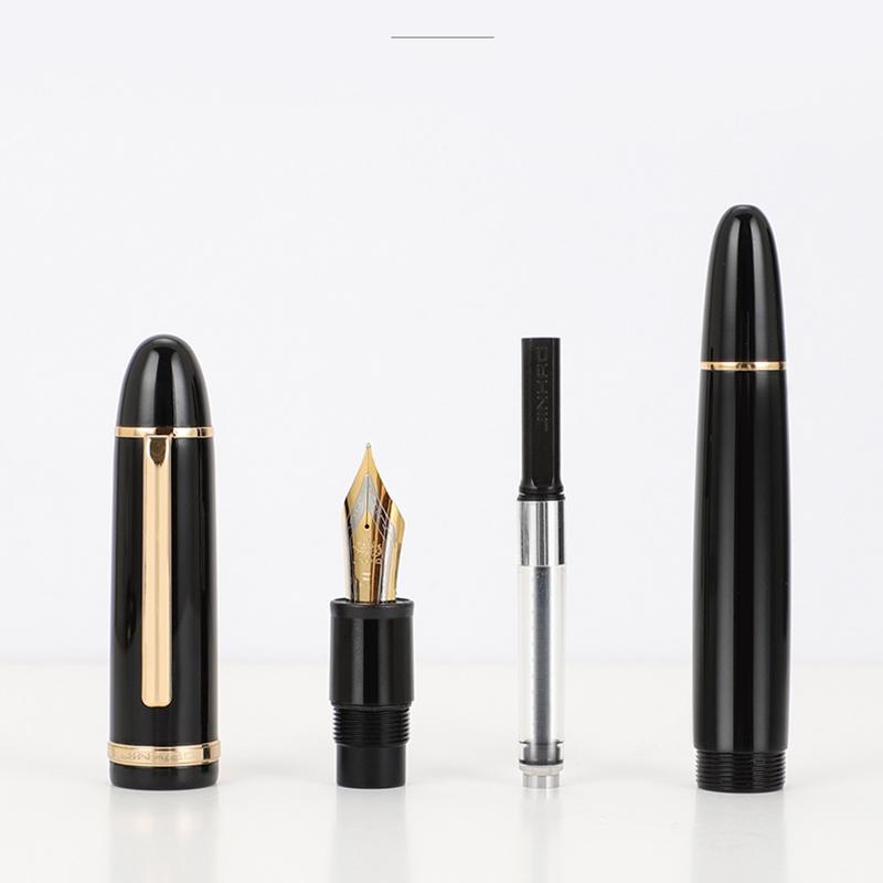 Jinhao X159 акриловая перьевая ручка золотого и серебряного цвета с зажимом Iraurita, тонкое перо для написания подписи