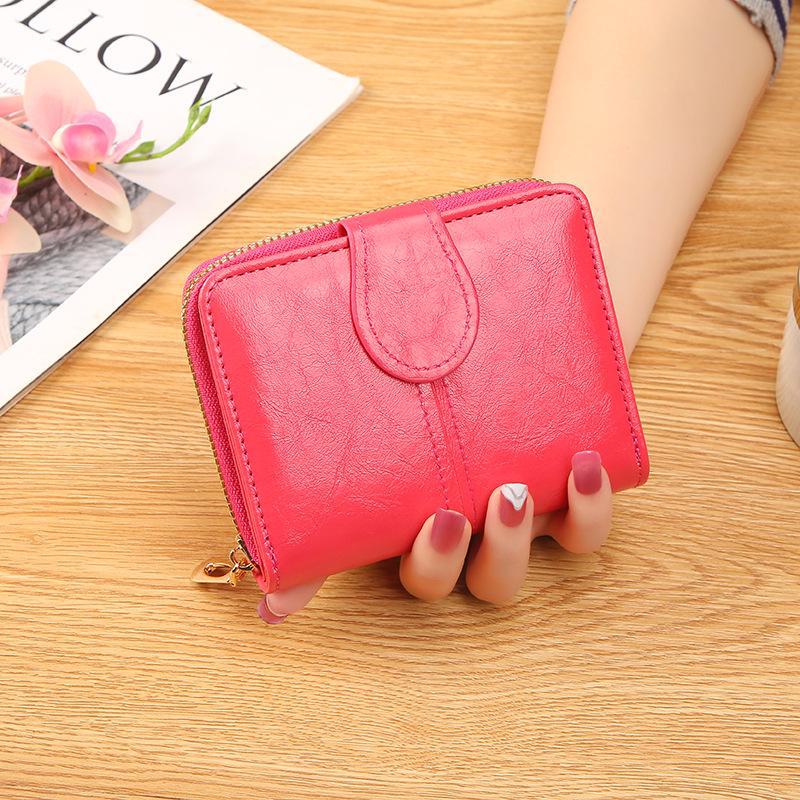 Women's Cute Soft Leather Zipper Wallet - Student-Friendly Two-Fold Coin Purse