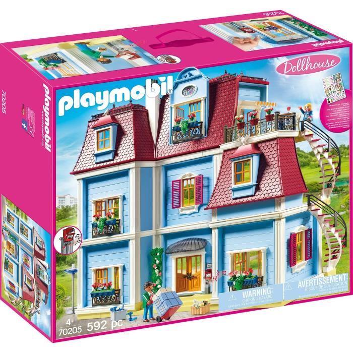 Playmobil 70205 Large Traditional House, Dollhouse The Traditional House, 592 Pieces, Ages 4 and Up