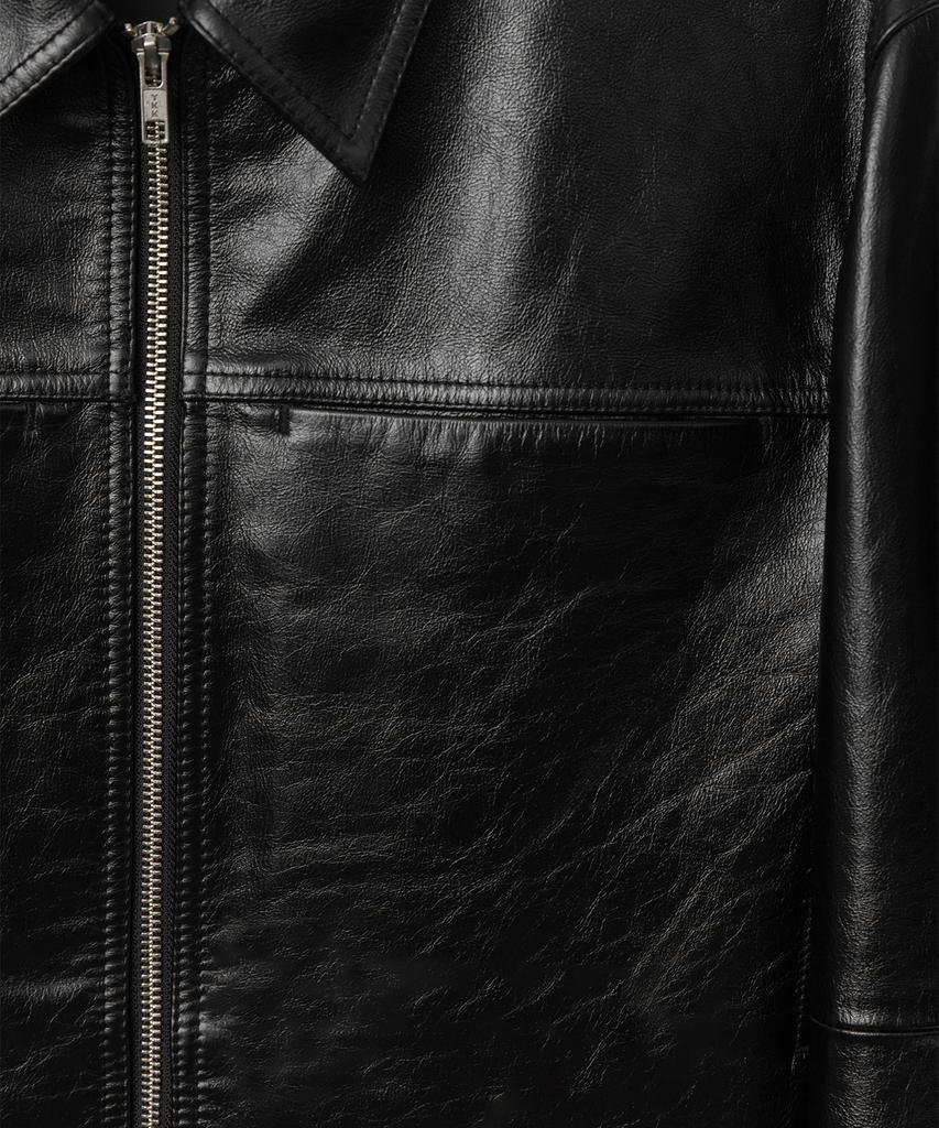 Belier Urban Solid Leather Jacket - Liquid Black
