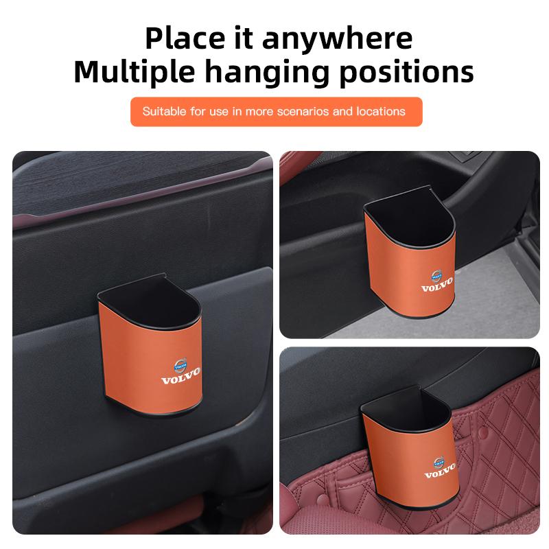 Car Door Side Storage Bin Foldable Storage Box Vehicle Leather Interior Storage Case Decorative For Volvo V60 V40 XC60 XC90 V70