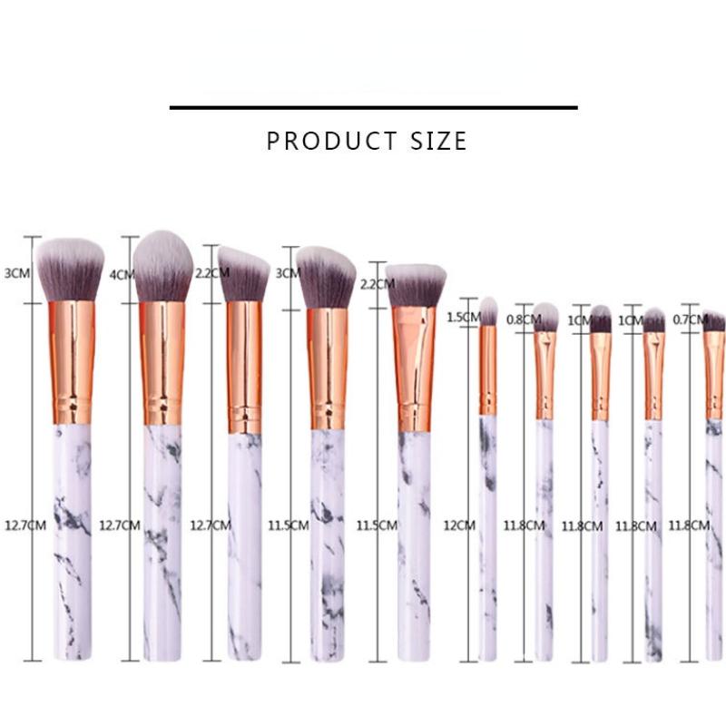 10 шт., кисти для макияжа, набор инструментов, косметическая пудра, тени для век, тональная основа, румяна, растушевка, косметическая кисть