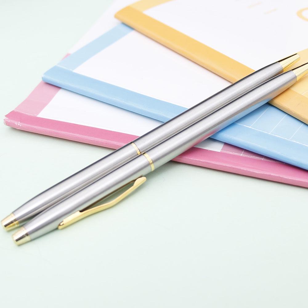 Простота, вращающаяся шариковая ручка из нержавеющей стали, синяя ручка, тонкий стержень, металлическая синяя шариковая ручка Biro, шариковая ручка Biro