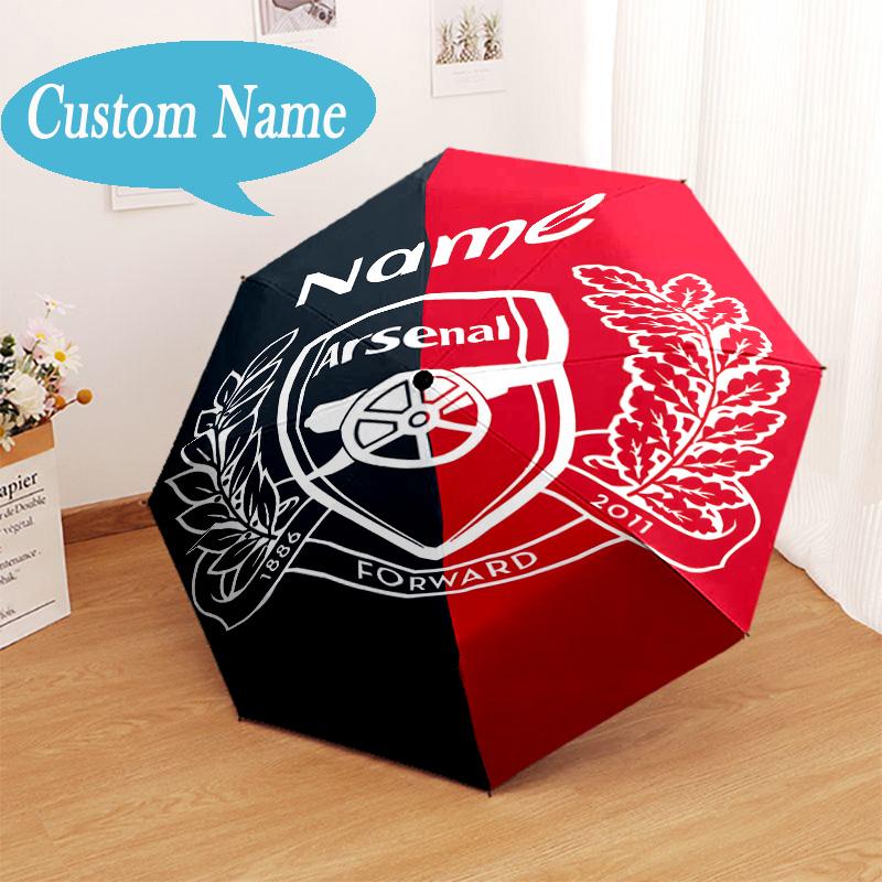 Custom Name Nassr FC Crest Umbrella Folding Umbrella, Automatic Umbrella - 8-Frame for Travel, Casual Lightweight Personalized Gifts