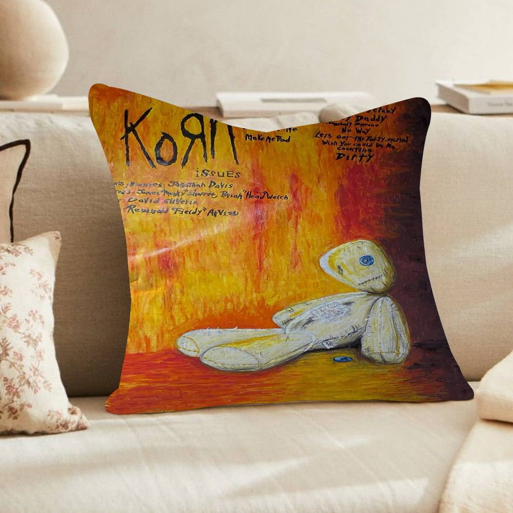 Korn Музыкальная группа Альбом Музыка Кленовый дизайн Чехол для подушки Счастливый осенний урожай Декор Праздничный Декор Чехол для подушки