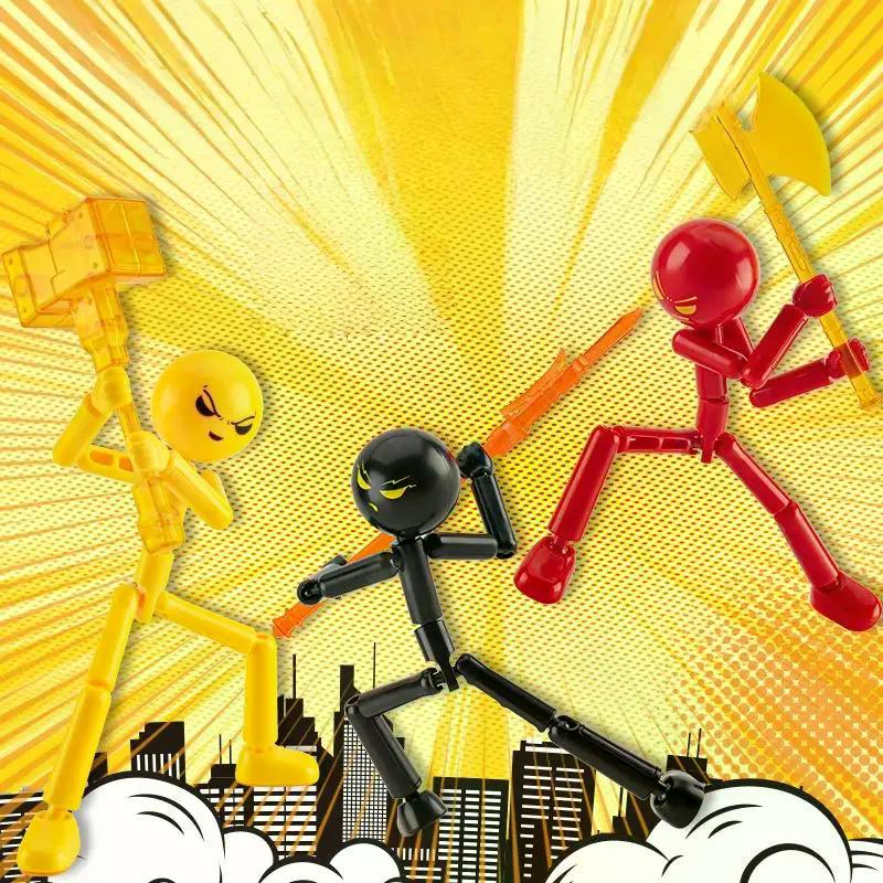 1 Набор Новая Фигурка Действия Stickman Собранный Робот Подвижный 3D Печать Манекен Многосуставной Stickman Игрушка