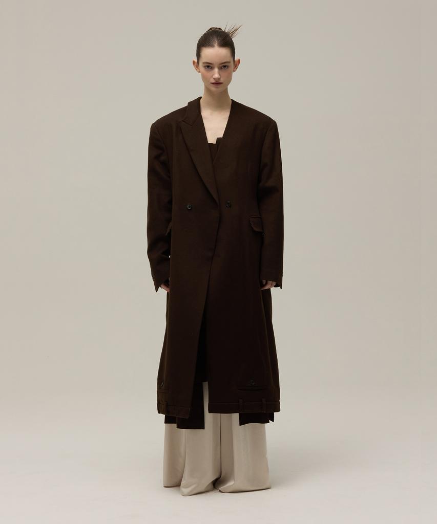 MMAM Signature Pants Detail Wool Coat