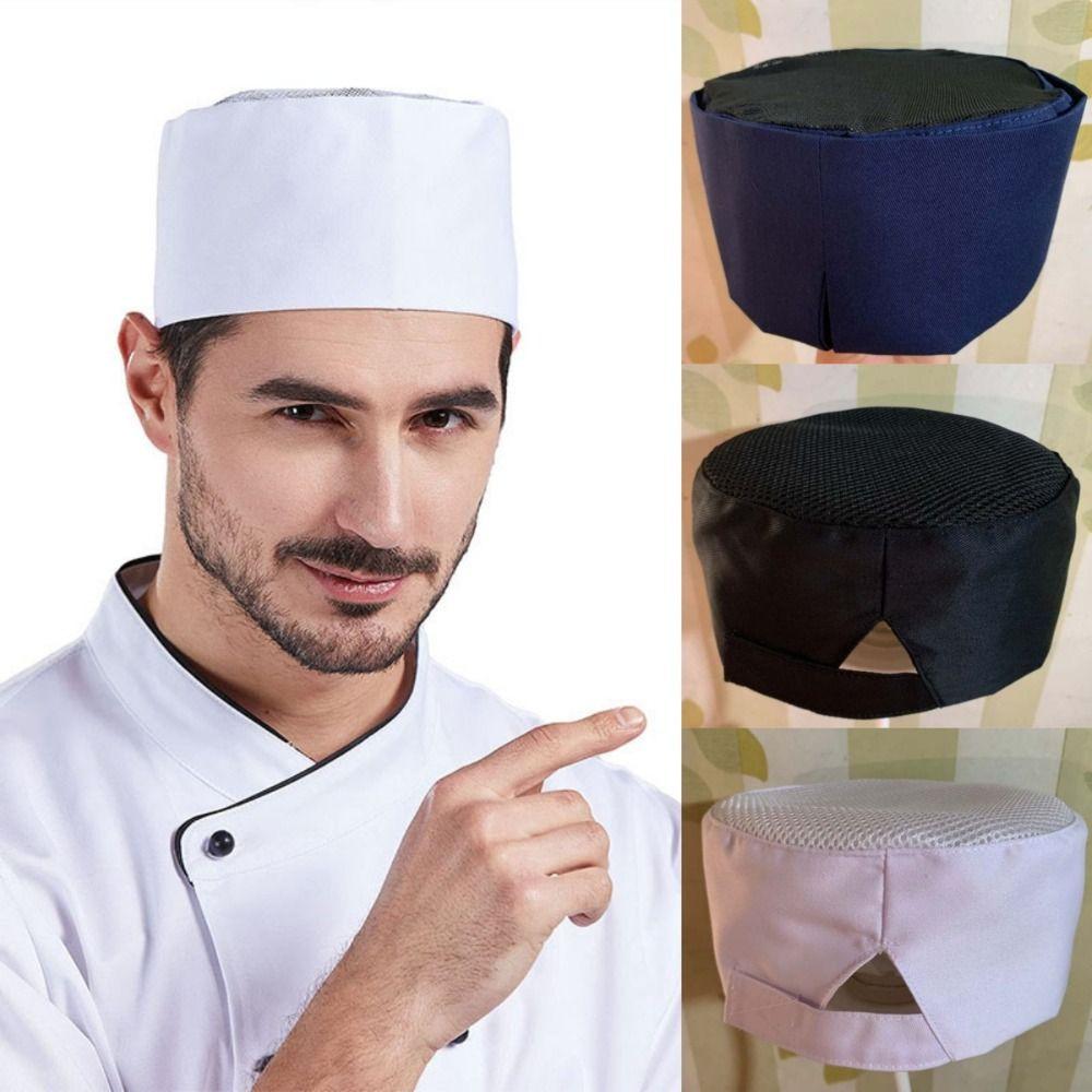 Mesh Chef Flat Top Caps Wear Resistant Head Circumference Working Caps Chef Hat Bakery