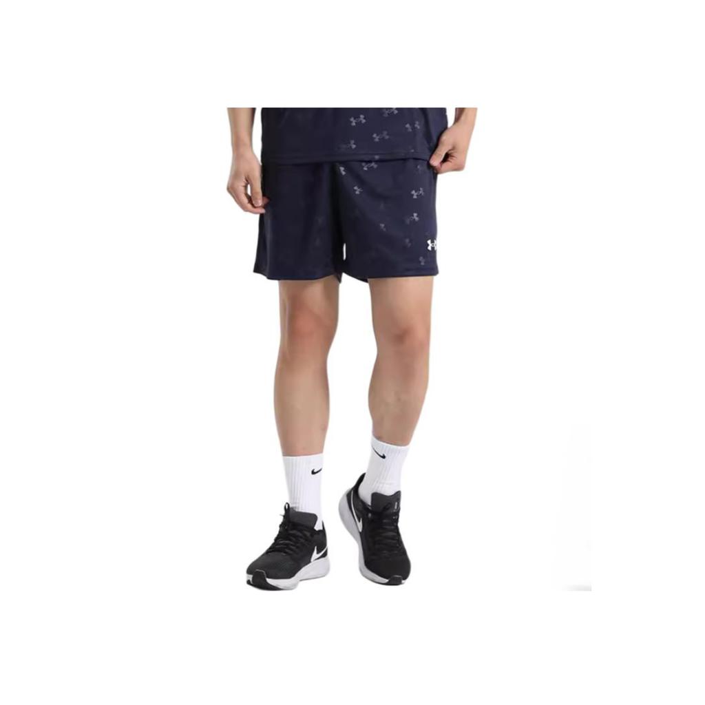 Under Armour Quick-Drying Breathable Running Training Printed Knit Shorts Unisex Shorts Dark-Blue 21500231-409