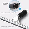 Stainless Steel Window Squeegee with Long Handle and Flexible Rubber Lip for Streak-Free Glass Cleaning