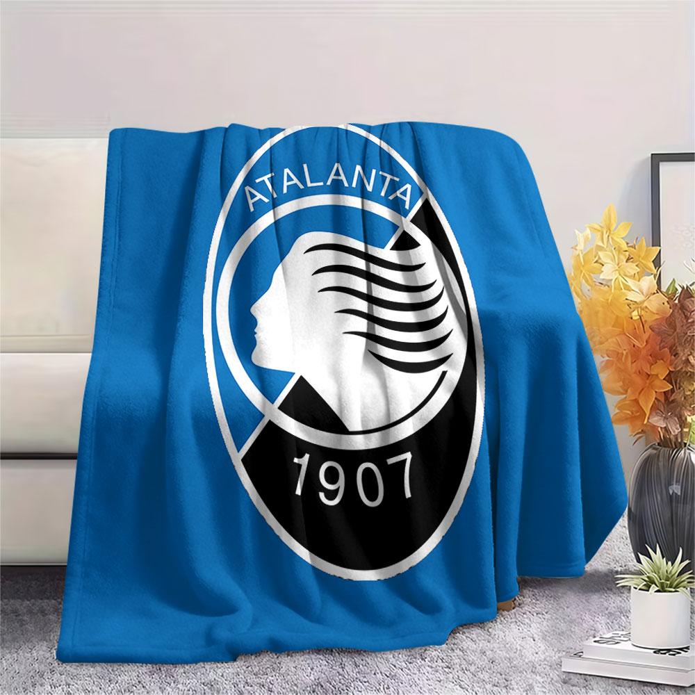 Atalanta BC Printed Flannel Blanket, soft throw for bedroom sofa, washable,soccer fan merchandise, great gift.