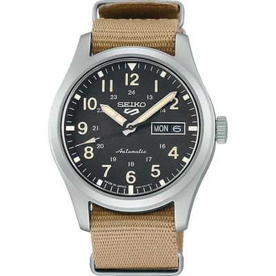 Мужской SBSA117 (5SPORTS Field Sports Style Mechanical Mens Nylon Band) Круглые часы бежевые