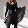 Women's Autumn and Winter New High-waisted PU Leather Skirt Umbrella Skirt