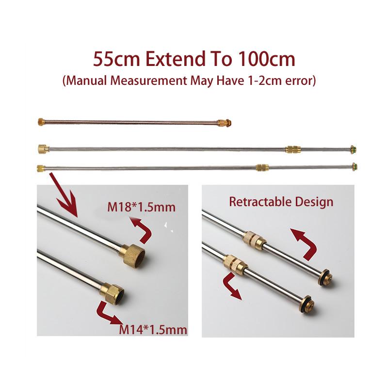Stainless Steel Telescopic Spraying Rod 0.5-1m Copper Joint For Electric Hand Sprayer Outdoor Garden Spraying Accessories