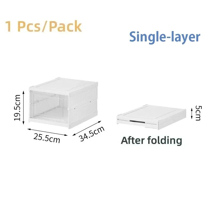 Складная коробка для обуви, прозрачная пылезащитная обувная органайзеры с крышкой, штабелируемый шкаф для обуви, шкаф для хранения кроссовок