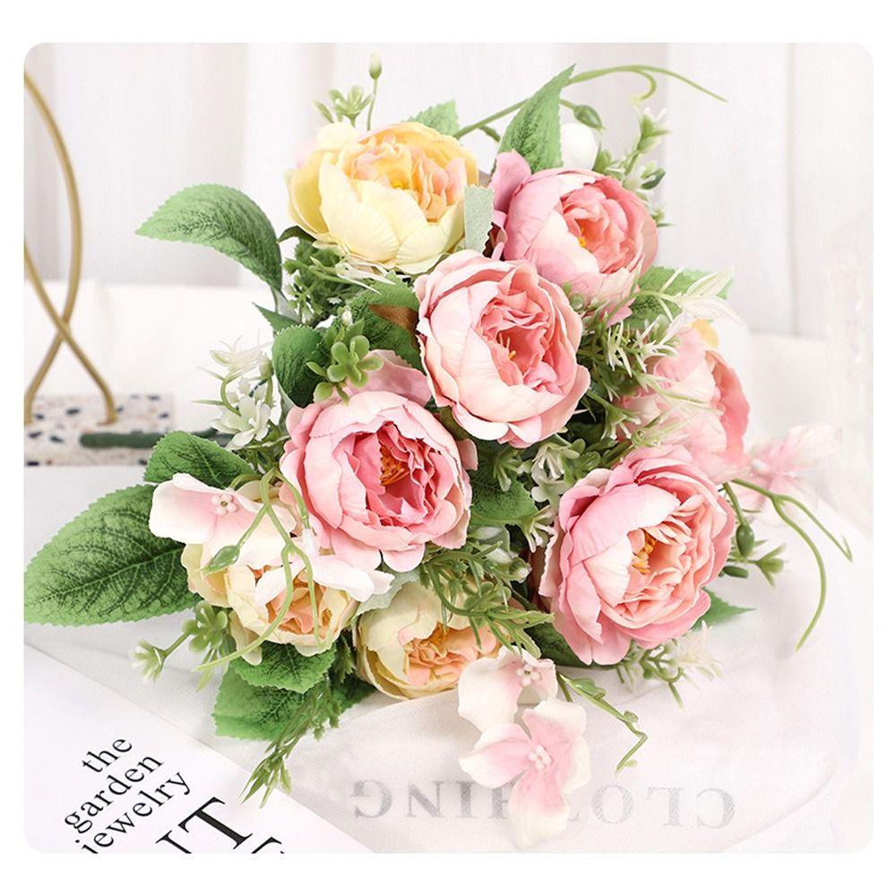 Домашний декор своими руками Цветы Искусственные цветы Поддельные цветы Имитация шелкового цветка Цветок пиона