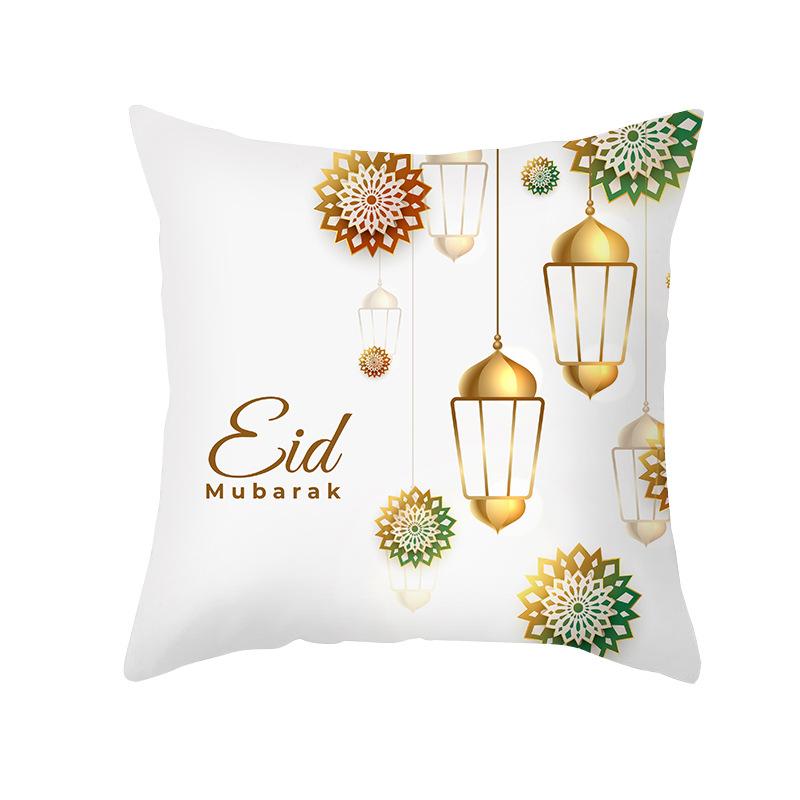 Golden Moon Ethnic Mubarak Ramadan Printed Polyester Pillow Case Home Living Room Sofa Bedroom Decoration Pillow Case