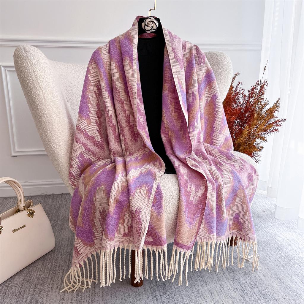 [T842] 65*180cm Ethnic Style Women Jacquard Scarf Thick Imitation Cashmere Tassel Shawl Winter Warm Neck Wrap Pashmina Blanket
