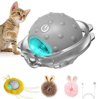 Интерактивная игрушка для кошек, активируемая движением, для домашних кошек, с автоматически движущимся мячом, вращающимся шаром и светом, электрические игрушки-мышки для кошек