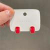 Trend Chic Enamel C-shaped Women's Stud Earrings Red Green Pink Color Small Earrings for Girls Aretes De Mujer New In