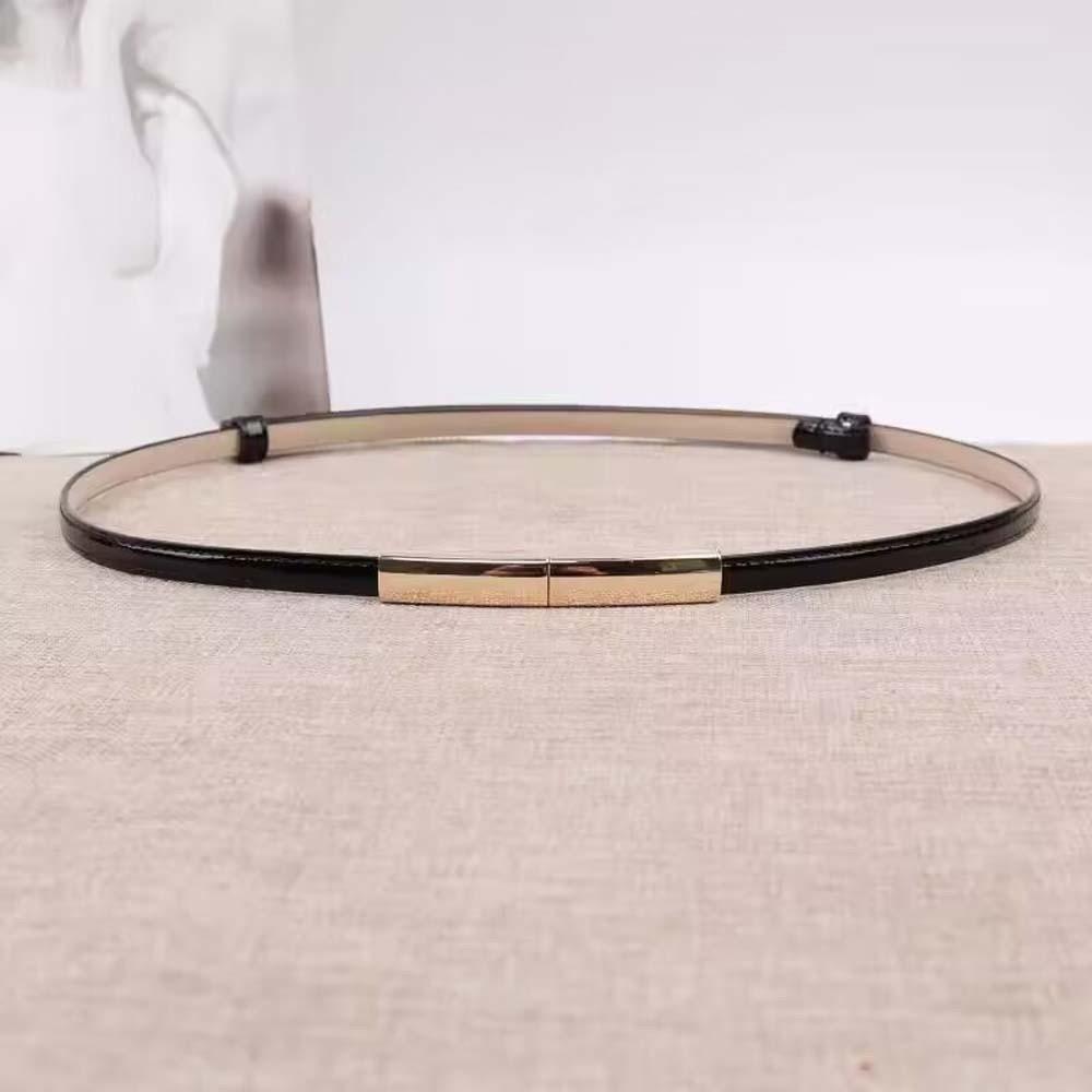Adjustable Patent Leather Belt Solid Color Durable Thin Buckle Belt Clothes Accessories Versatile Women Waistband Girls