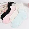 5 пар женских весенне-летних кружевных носков, женские носки средней длины, женские однотонные носки