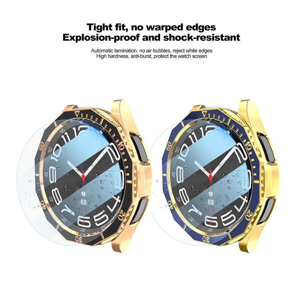 Чехол 3 в 1+Кольцо безеля+Защитная пленка для стекла для Samsung Galaxy Watch 6 Classic 47 мм 43 мм Защитная пленка для экрана Бампер для Galaxy Watch 6 Classic