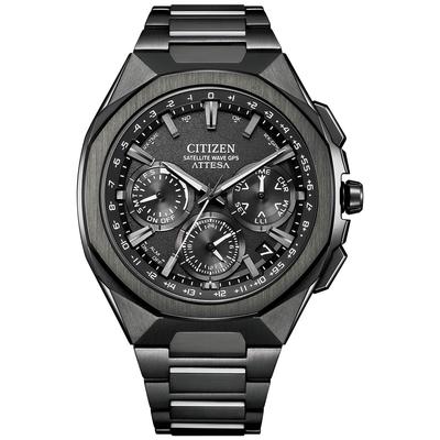 [Citizen] Atessa Часы с питанием от света Eco-Drive GPS Спутниковая радиосвязь Водонепроницаемые Черные CC4105-69E Мужские