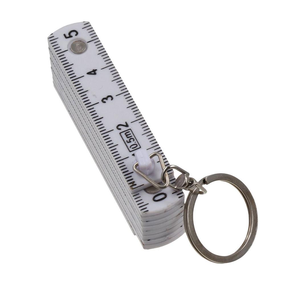 Portable Durable Folding Ruler Tape Fold Measuring Tool Measure Carpenter Key Chains Key Ring