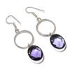Аметист Драгоценный камень 925 Стерлинговое серебро Подарок Ювелирные изделия Серьга 2,29"
