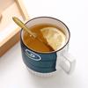 300 мл японская керамическая кружка для кофе и пива с ручкой, чашки для завтрака и овсянки, домашняя фарфоровая посуда, офисная чашка для чая и воды в подарок