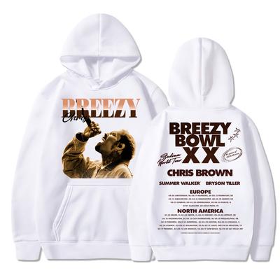 Худи Chris Brown Breezy Bowl XX Tour Хип-Хоп Ретро Модный Дизайн Мужчины Женщины Спортивный Костюм Оверсайз Весна Длинный Рукав Уличная Мода