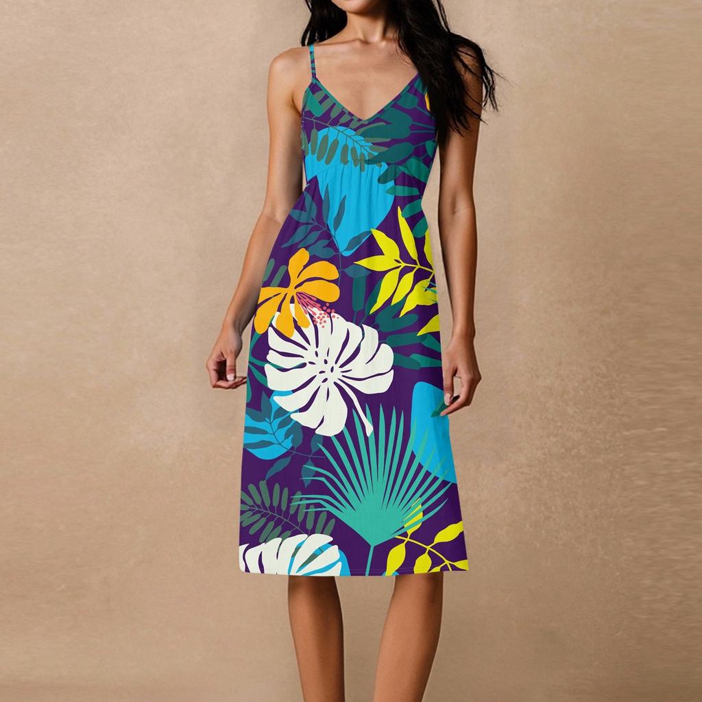 Женское свободное повседневное пляжное праздничное платье-сарафан на тонких бретельках с открытой спиной и бантом