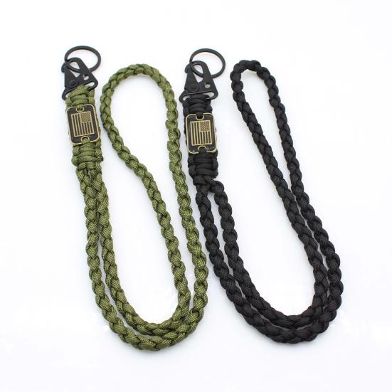 Сверхмощный плетеный ремешок с американским флагом, брелок для ключей, плетеная веревка, подвеска, регулируемый ремешок для ключей